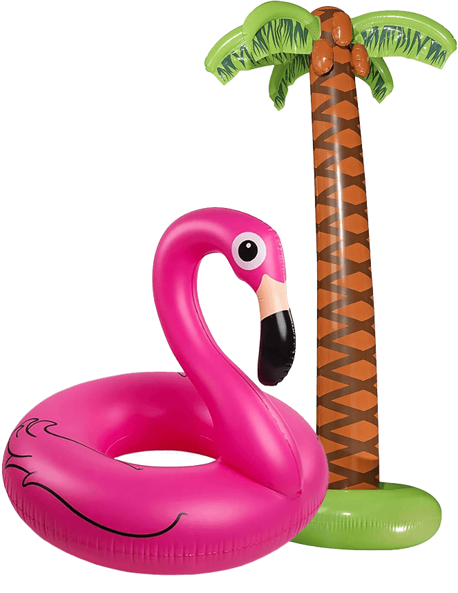 Flamingo und Palmen Ballons